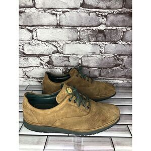 Bally Suisse Brown Suede Comfort Lace Up Casual Green Shoes Men Sz 8M US/41EU